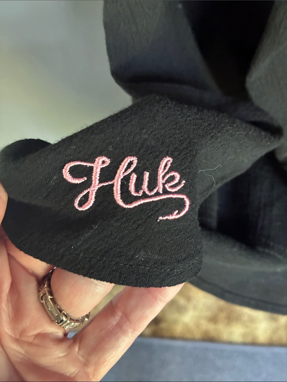 Huk Black Short-Sleeve Hooded cover up with Pink Embroidery - Picture 5 of 5